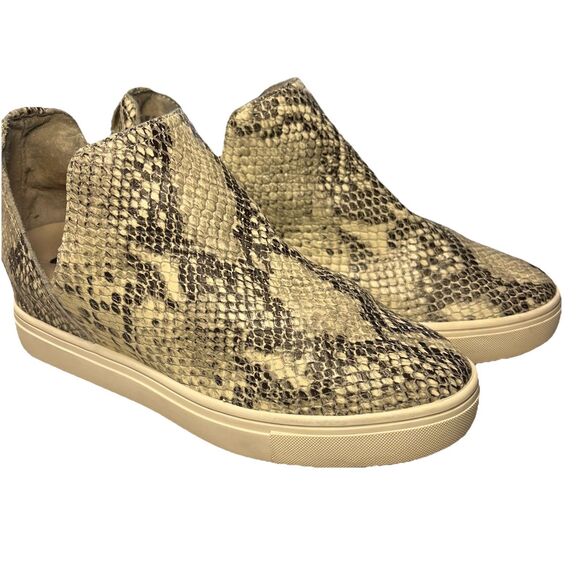 Steven by Steve Madden Snake Print High Top Hidden Wedge Heel Booties Women's 6 - Picture 1 of 9